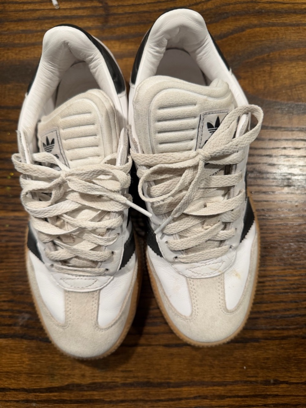 adidas White, Black & Gum Retro Trainer Sneakers - Picture 9 of 14